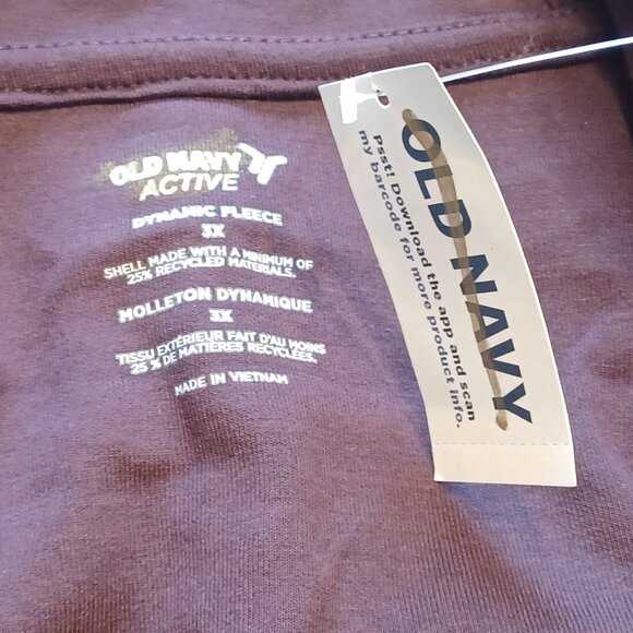 NWT Old Navy 3X Plus Size Boxwood Plum Dynamic Fleece Hooded Jumpsuit - Picture 6 of 7